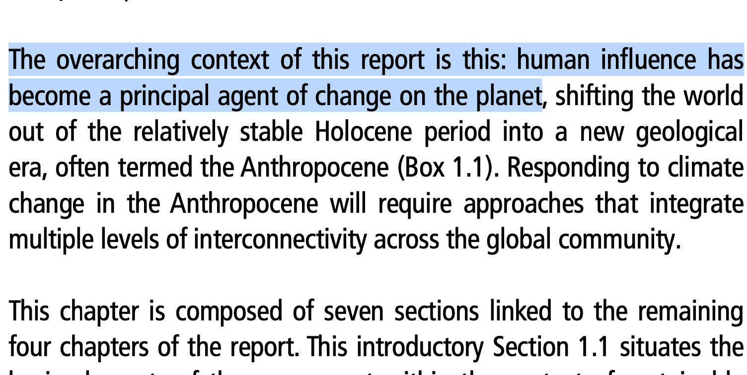 IPCC human influence