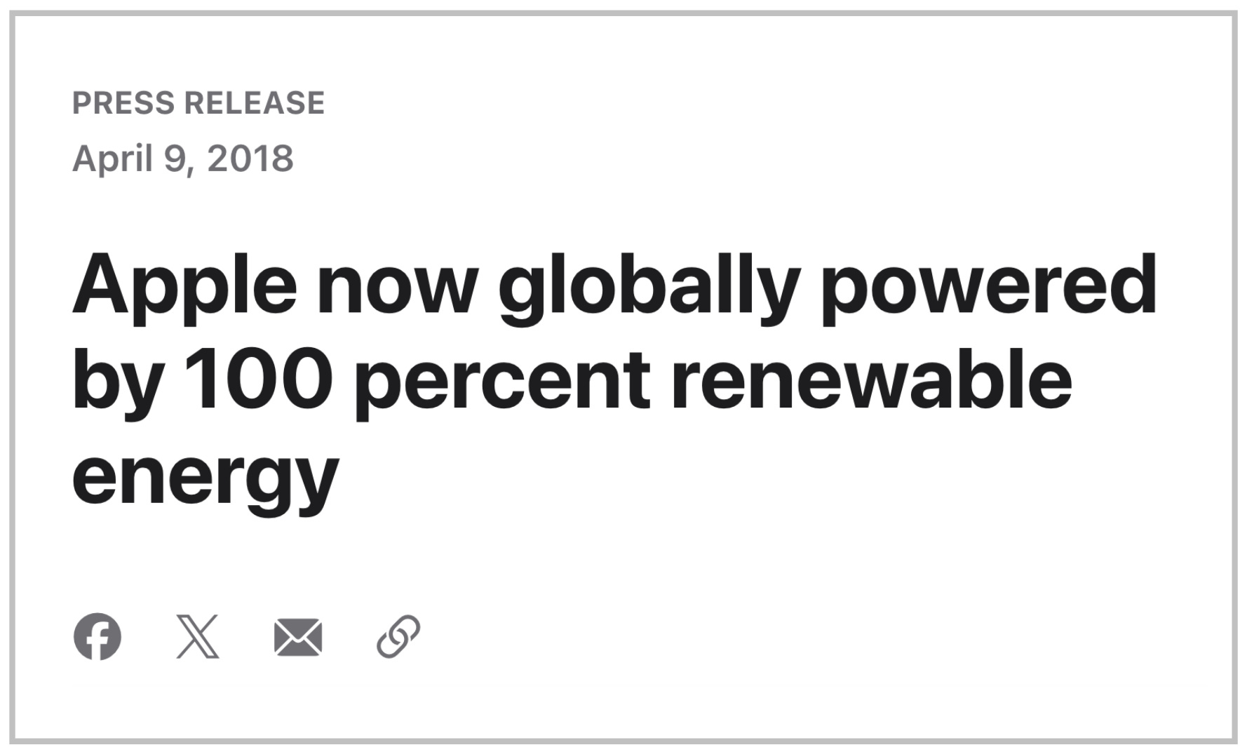 Apple now globally powered by 100 percent renewable