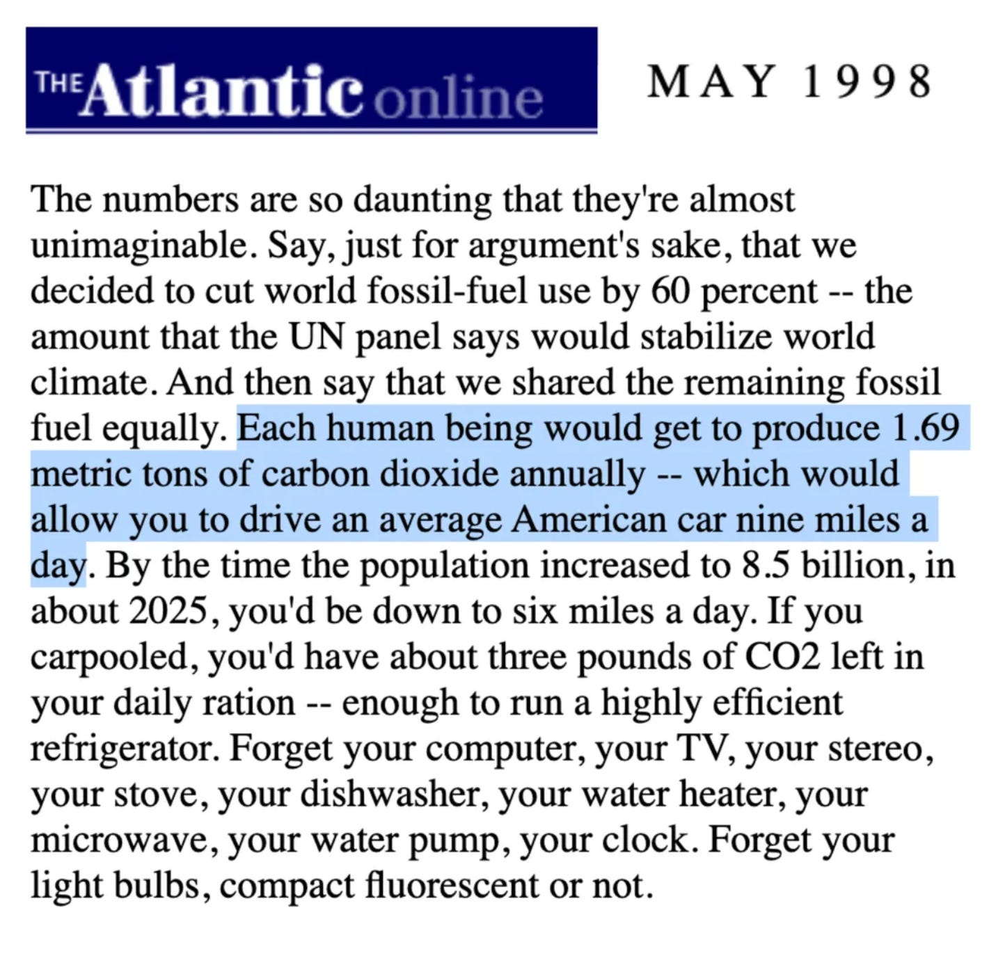 Atlantic climate quotas consumption