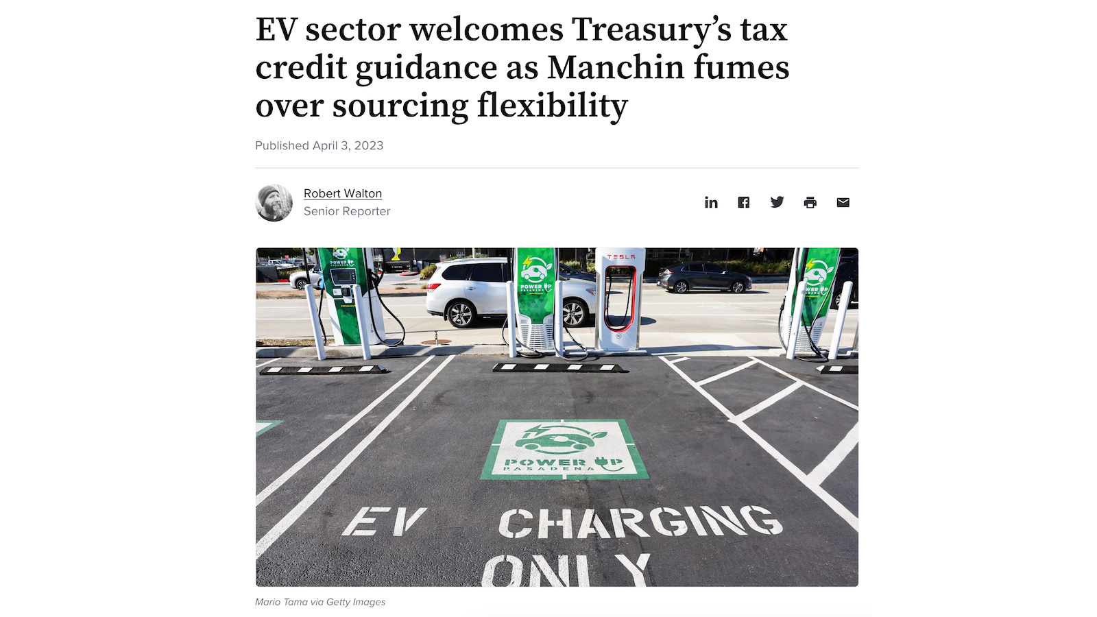 EV sector welcomes Treasury's tax credit guidance