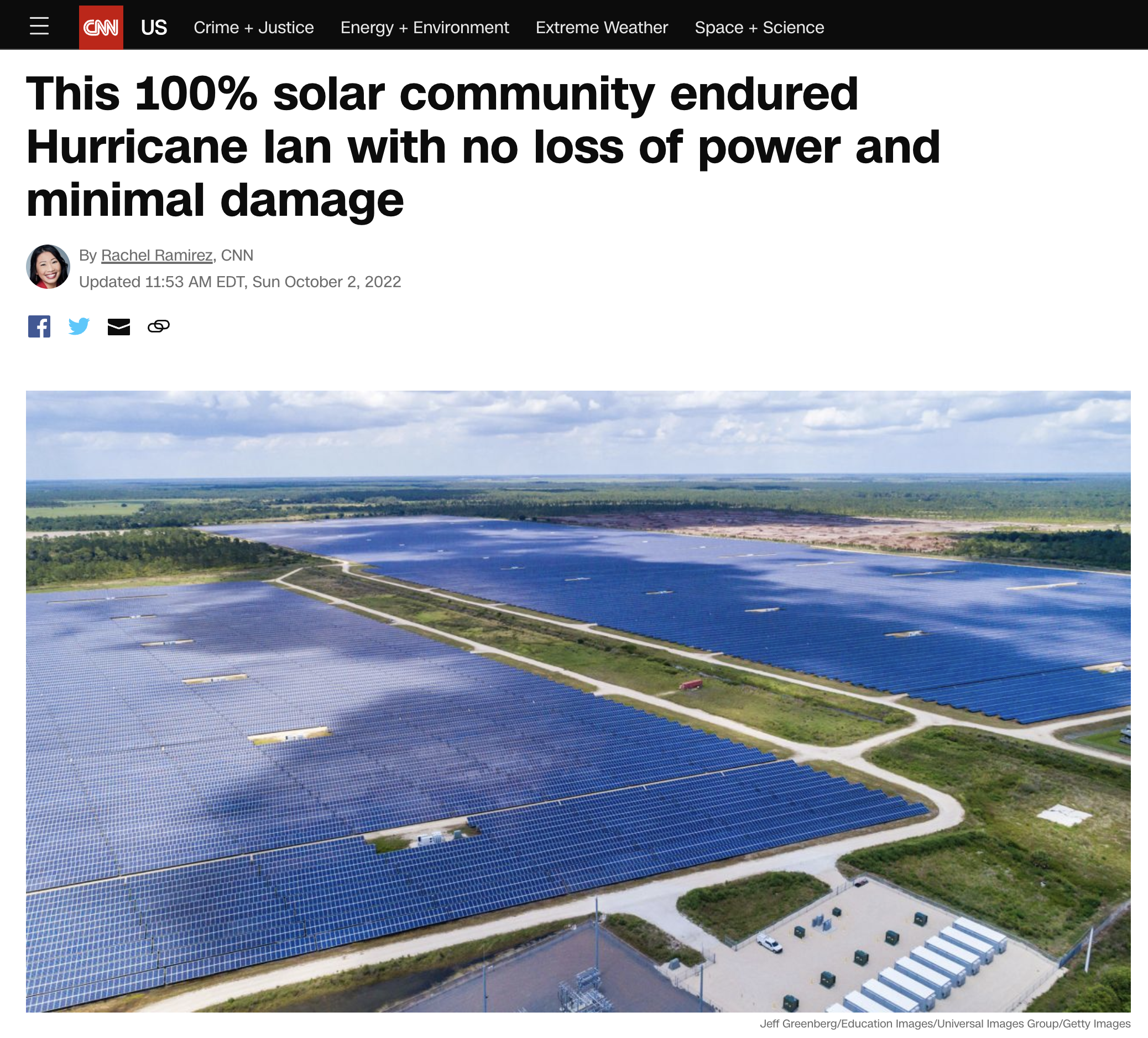 CNN 100% solar community