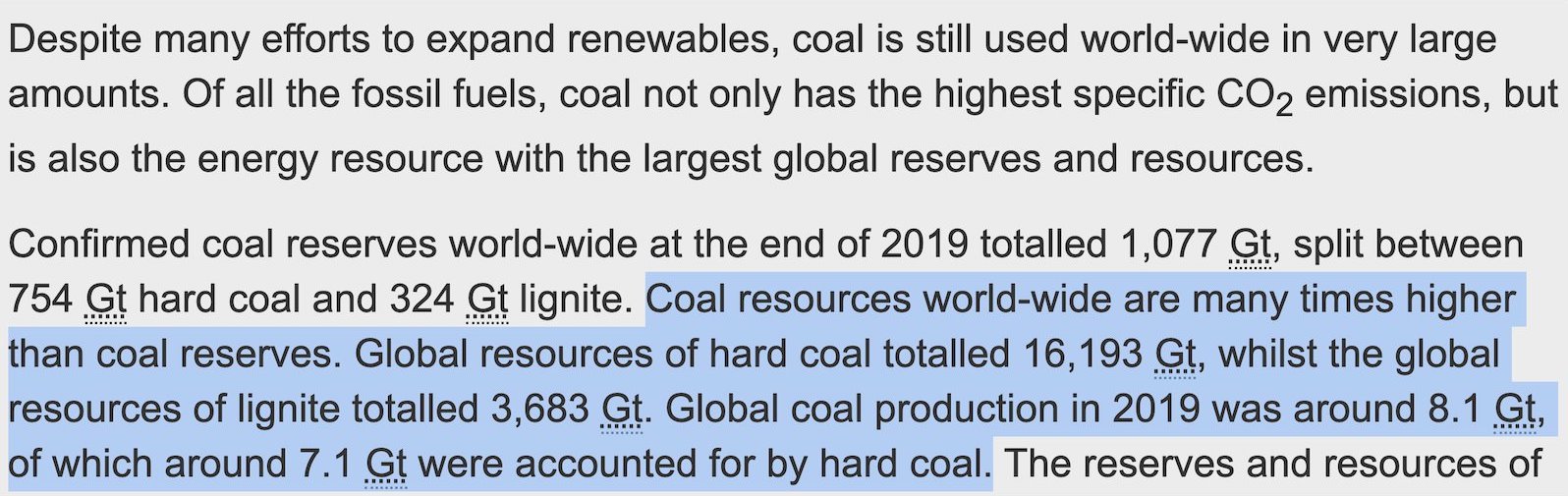coal resources