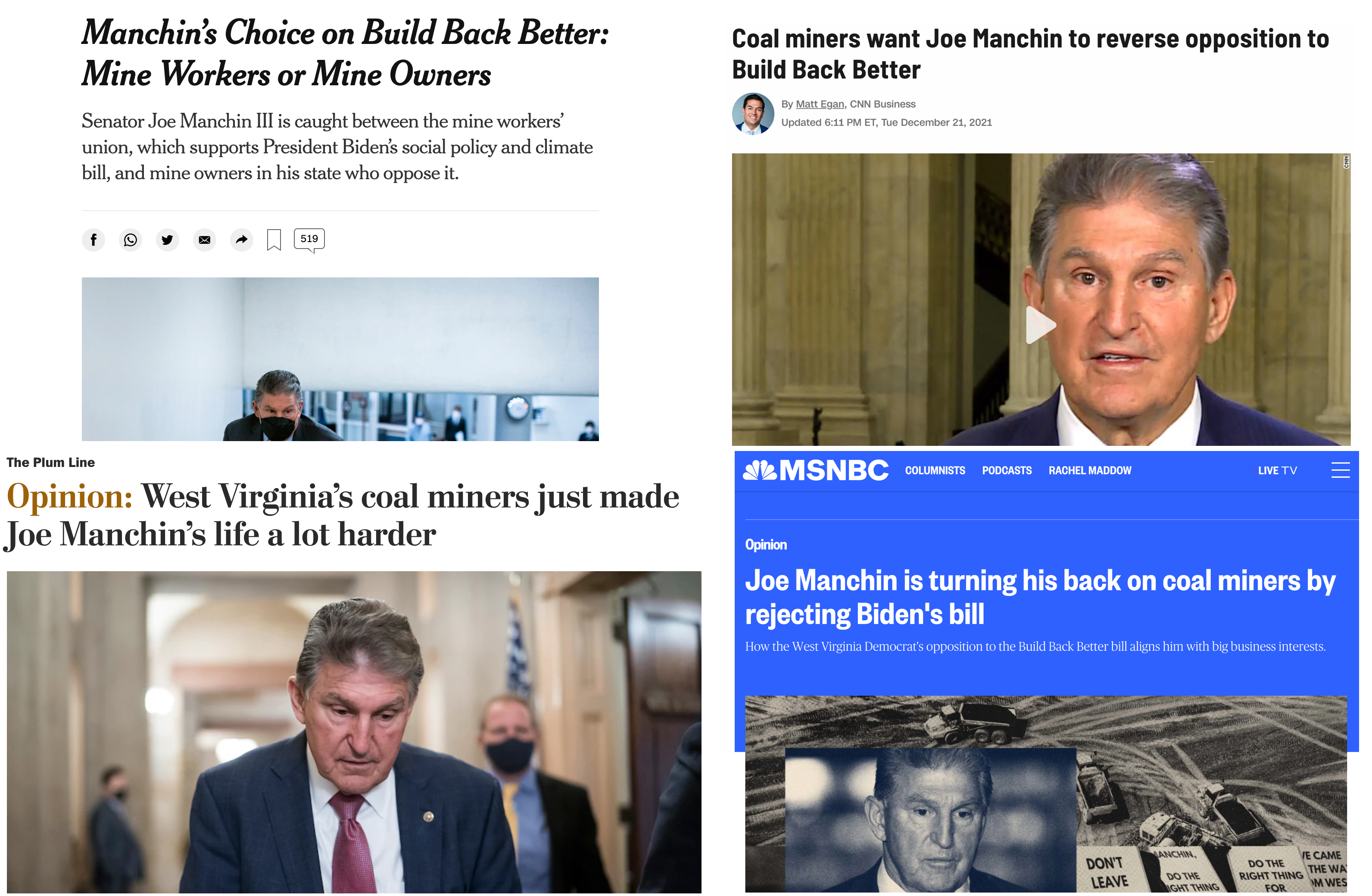 Manchin in the papers