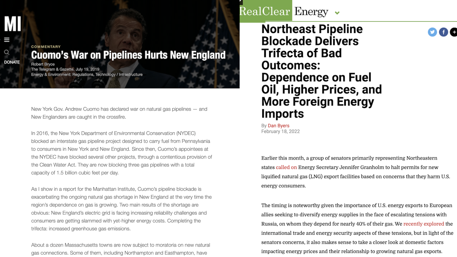 NE pipeline opposition