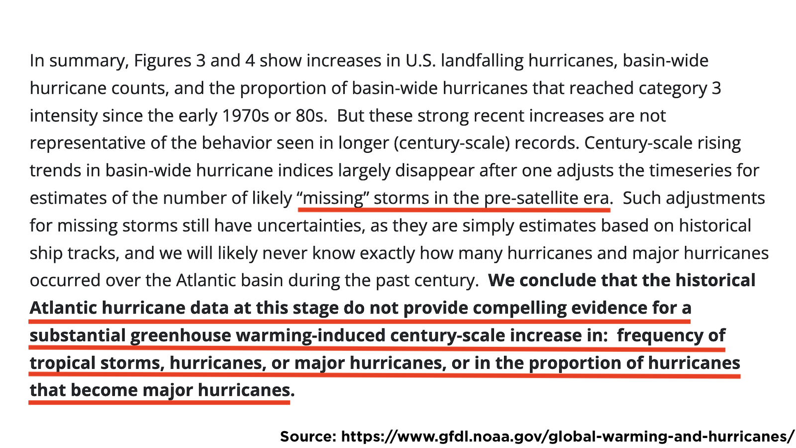 NOAA on hurricane stats