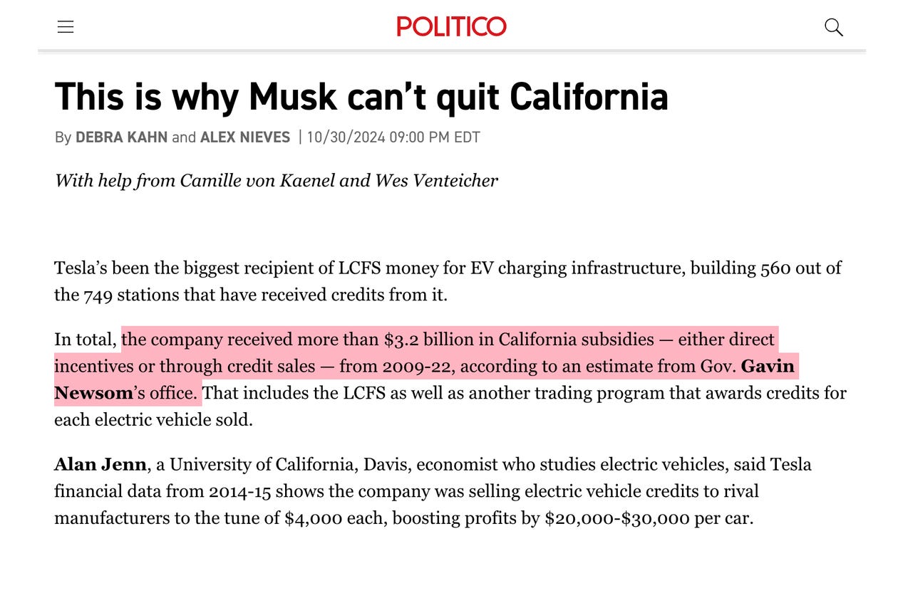 Politico – This is why Musk can’t quit California