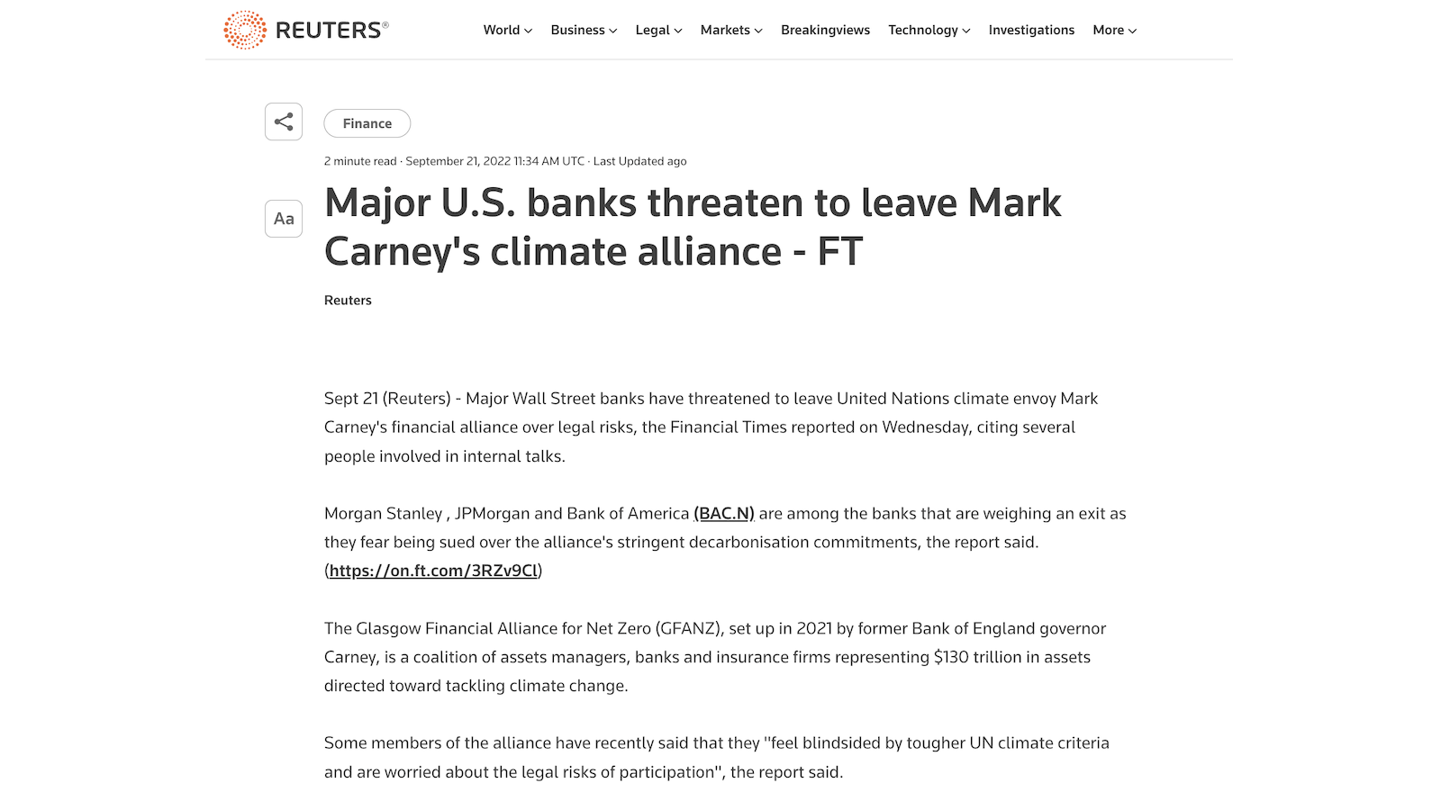 Banks leaving climate initiative