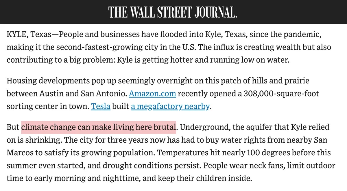 WSJ Kylie Texas Climate Change